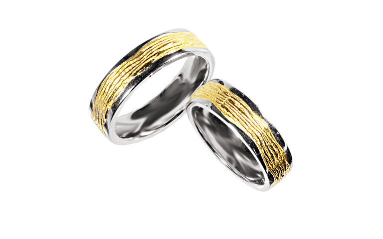 45345+45346-wedding rings, gold 750